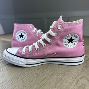 Converse Pink Women’s Canvas High Tops. New. Size 7.5.